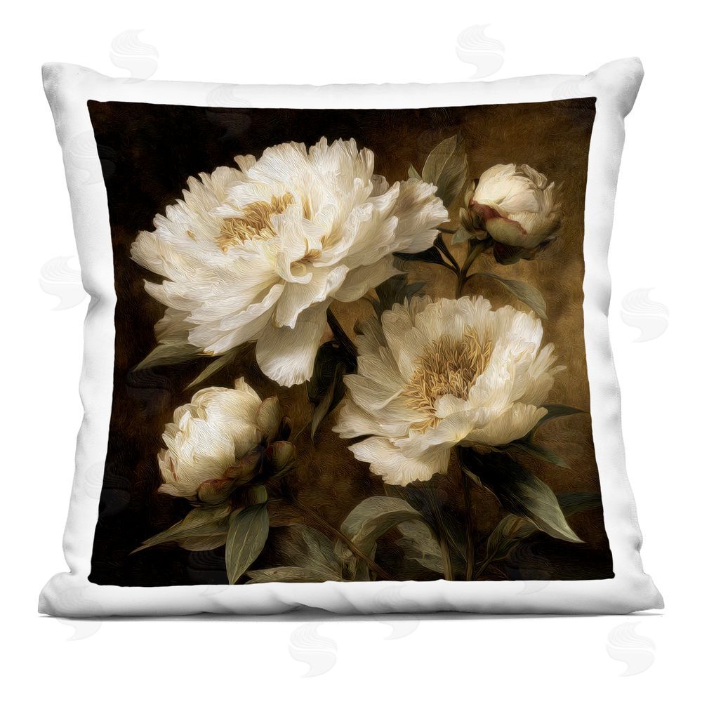 Petal Prints Design Dreamy Vintage Floral Bouquet Square Printed Throw Pillow