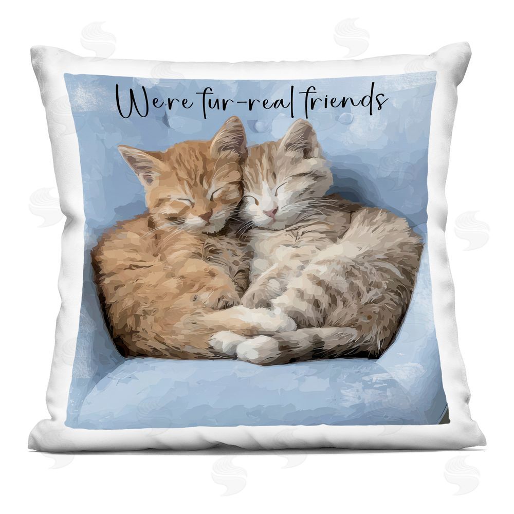 Kim Curinga We're Fur-Real Friends Square Printed Throw Pillow