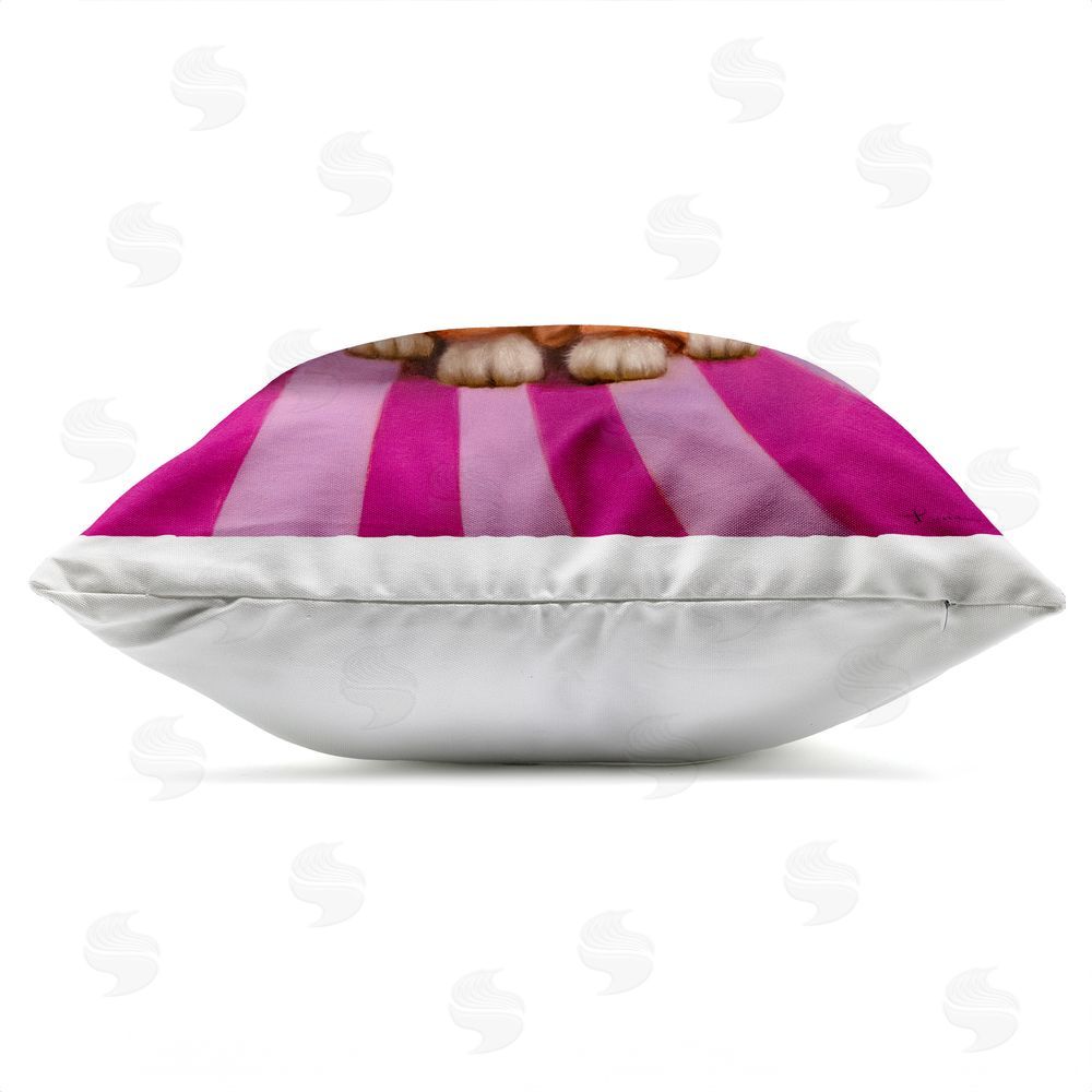Lucia Heffernan Good Vibes Only Rabbit Outdoor Square Printed Throw Pillow Side View with Zipper Detail
