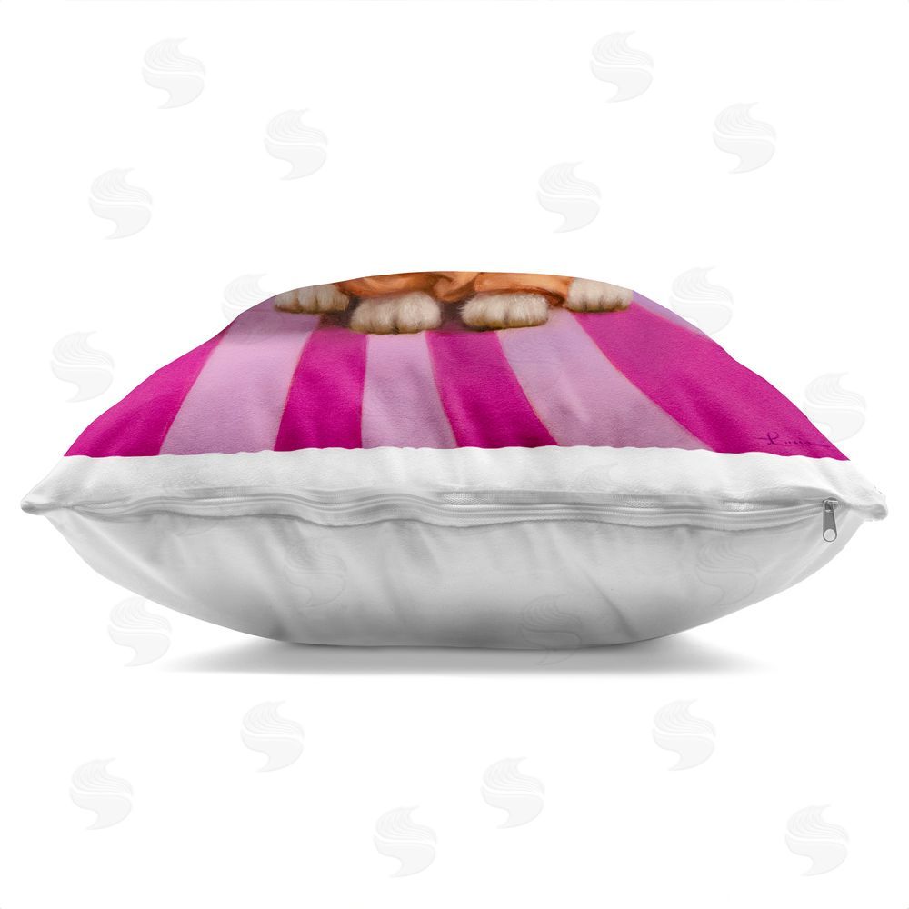 Lucia Heffernan Good Vibes Only Rabbit Square Printed Throw Pillow Side View with Zipper Detail