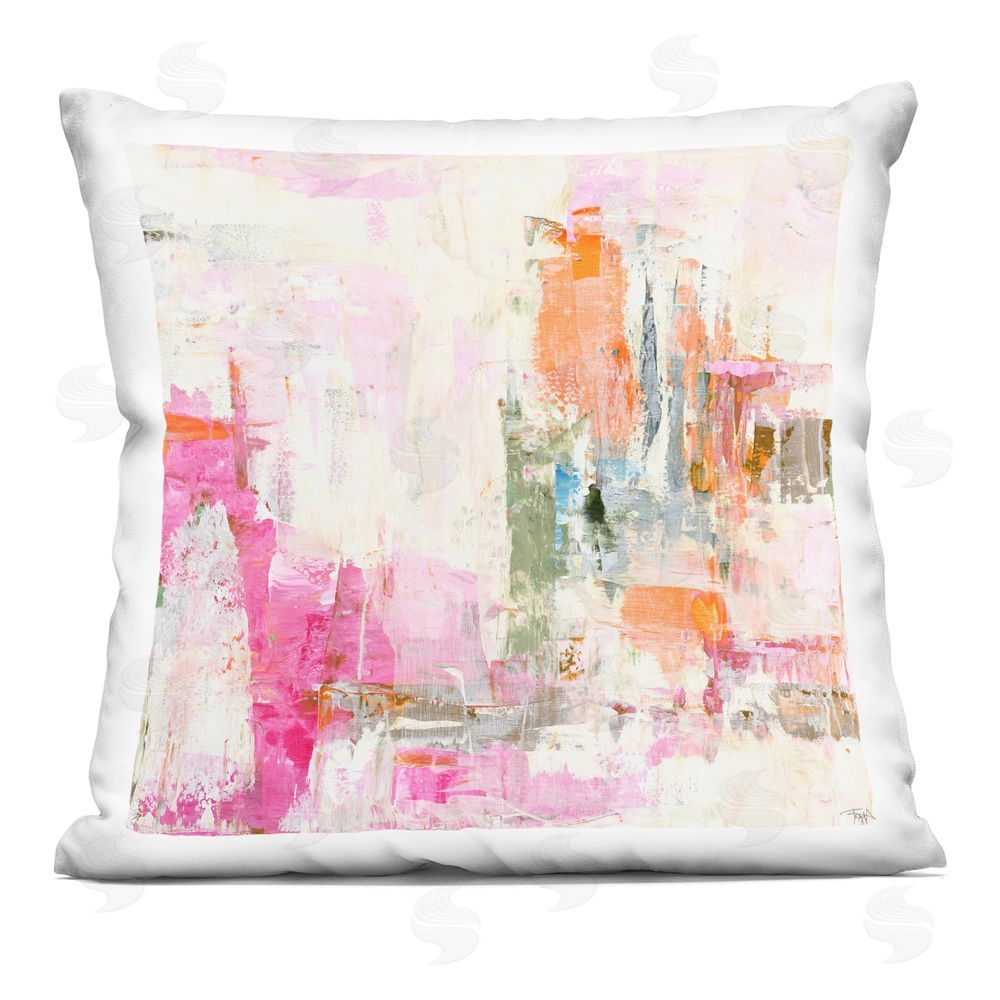 Design Fabrikken New Age Pink Abstract Square Printed Throw Pillow