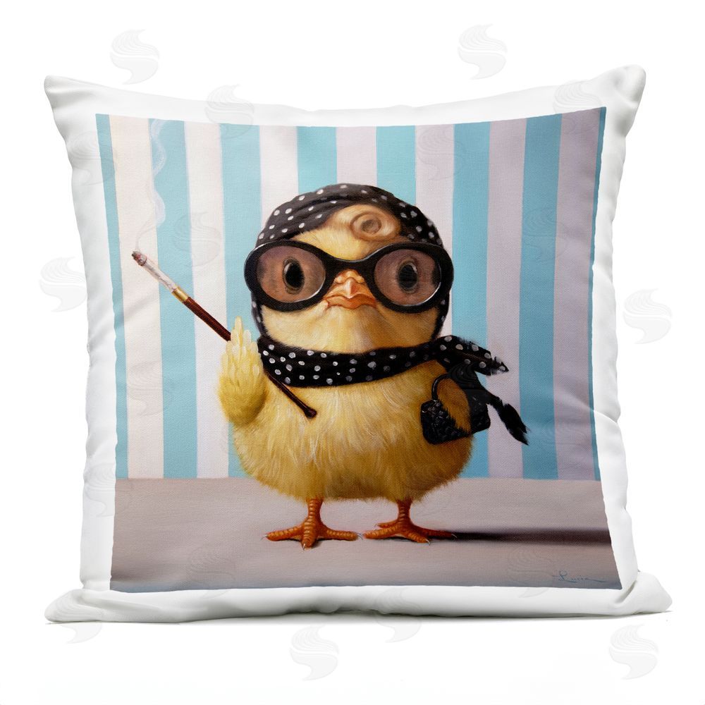 Lucia Heffernan Audrey Henburn Famous Chick Outdoor Square Printed Throw Pillow