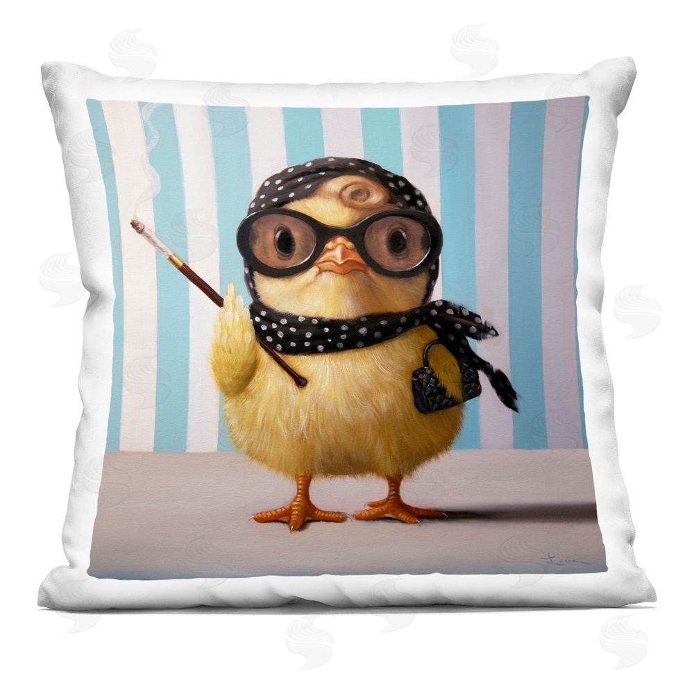 Lucia Heffernan Audrey Henburn Famous Chick Square Printed Throw Pillow