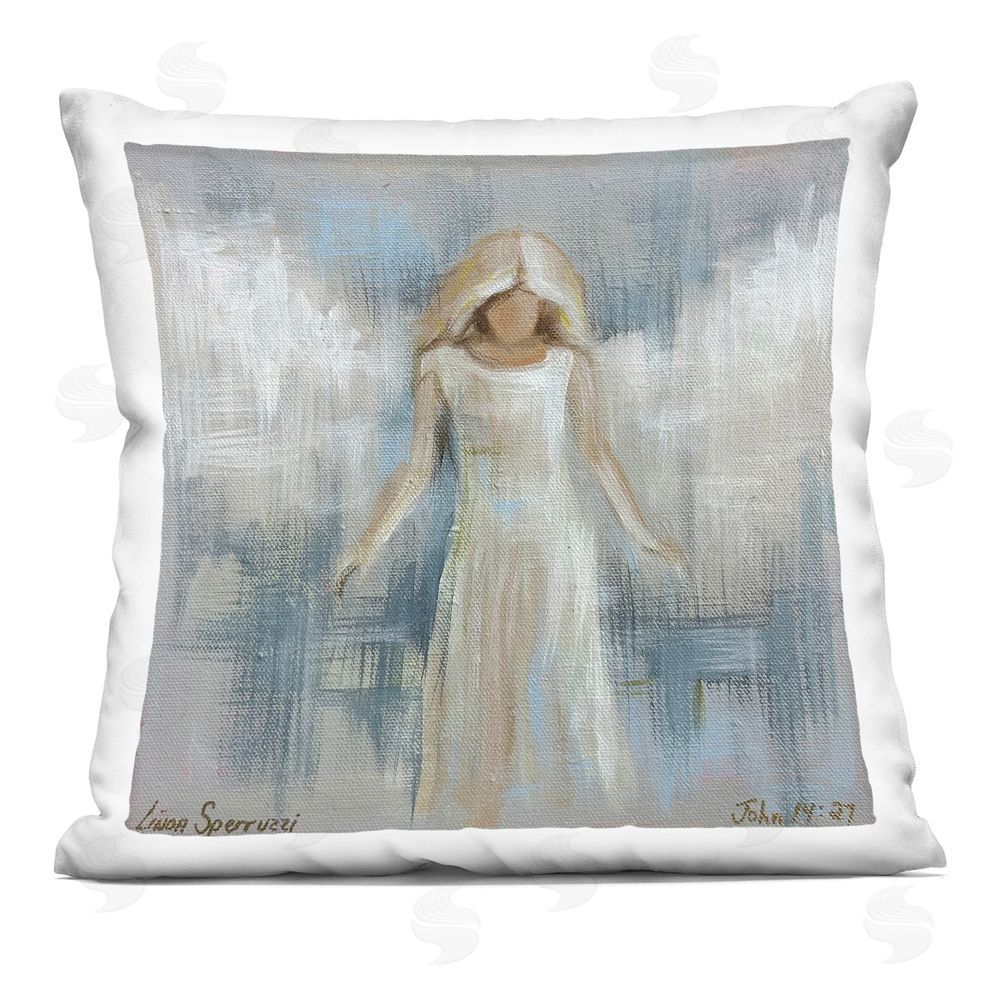 Linda Sperruzzi Ethereal Peace Angel Square Printed Throw Pillow