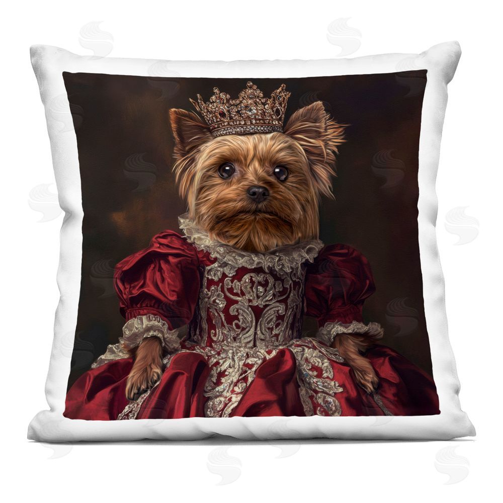 Kelley Parker Her Royal Fluffiness Indoor Plush Polyester Square Throw Pillow