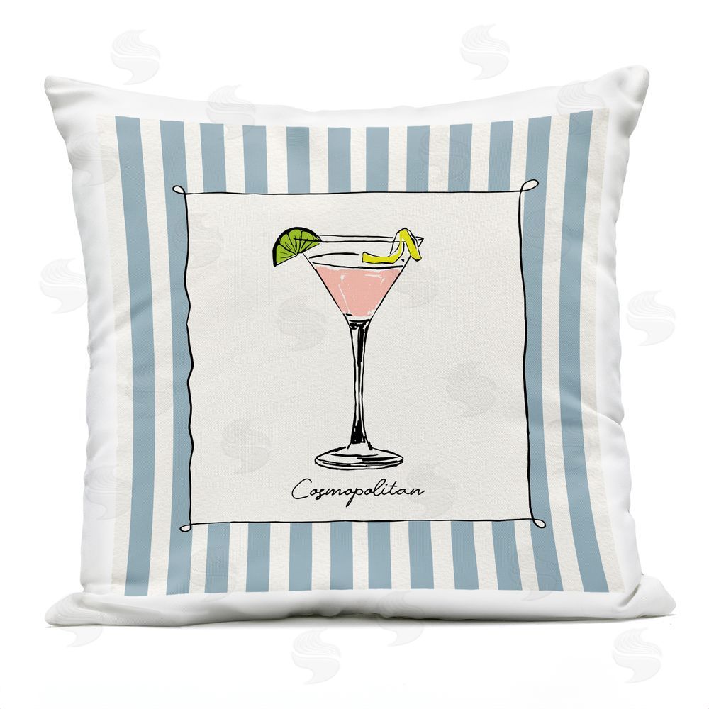 Susan Jill Cosmopolitan Summer Stripes Outdoor Square Printed Throw Pillow