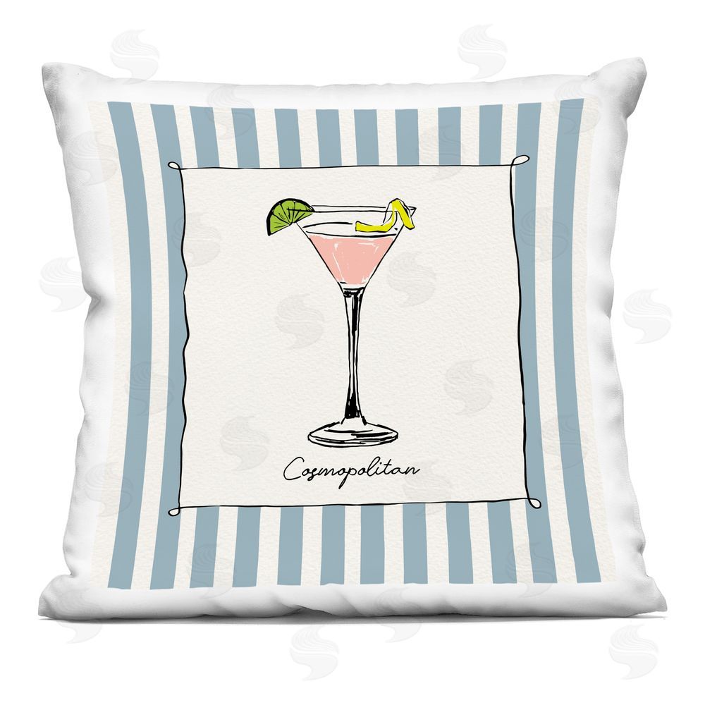 Susan Jill Cosmopolitan Summer Stripes Square Printed Throw Pillow