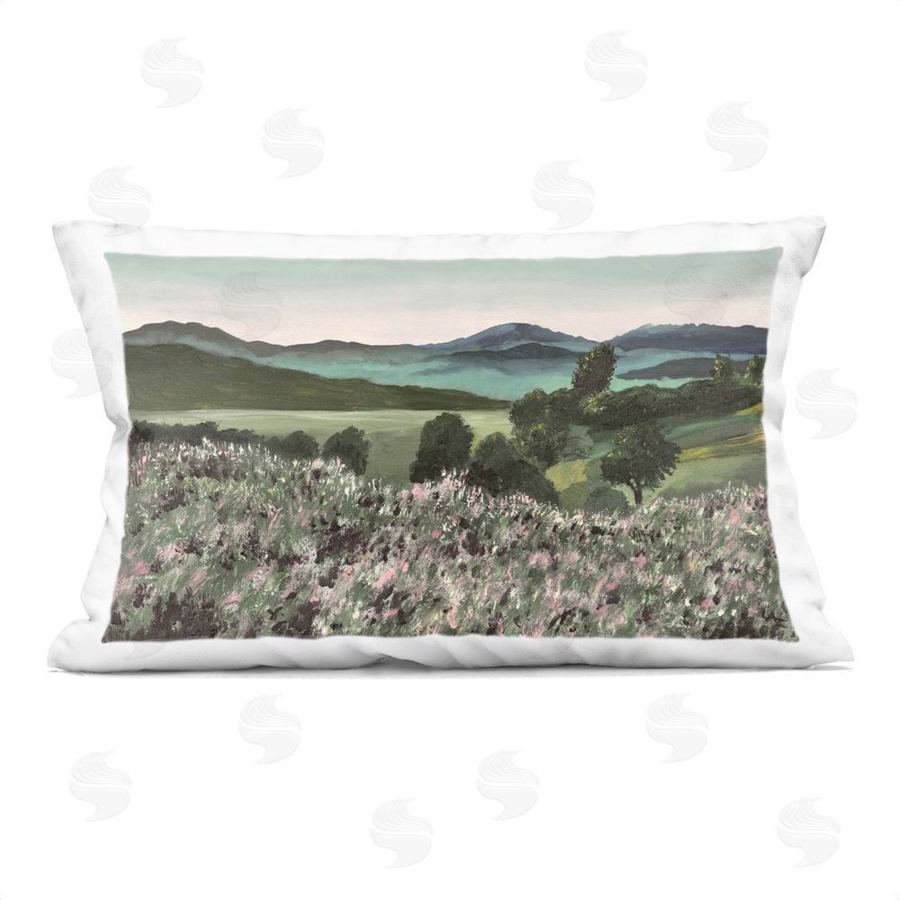 Lee Ann Zirbes Windblown Meadow Blooms Printed Lumbar Throw Pillow