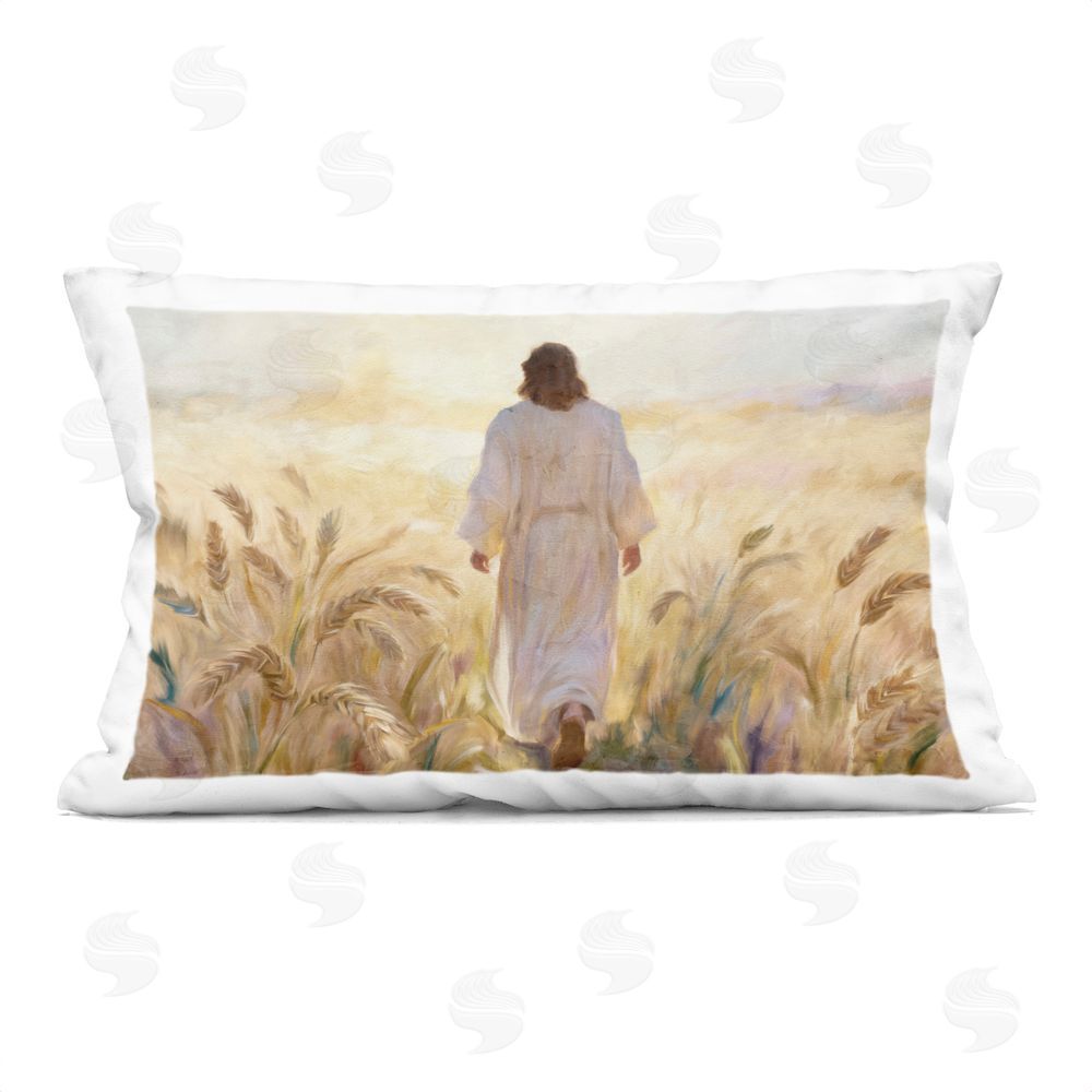 Kim Allen In His Steps Walking Faithfully Printed Lumbar Throw Pillow
