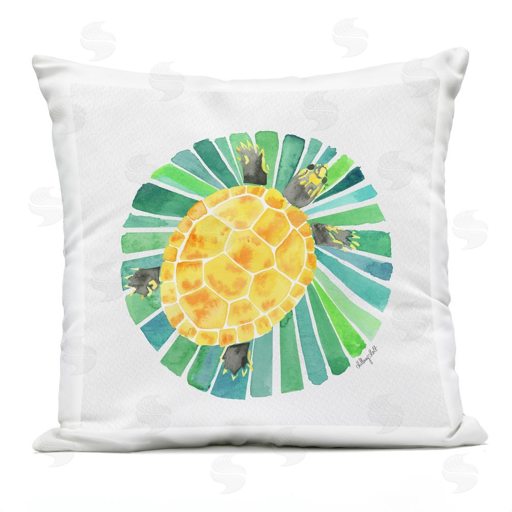 Hillary Holt Lotus Garden Turtle Outdoor Square Printed Throw Pillow