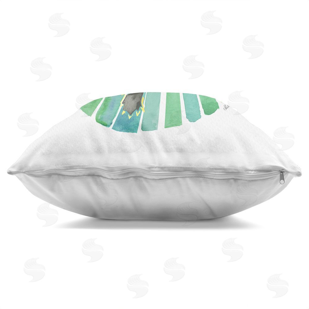 Hillary Holt Lotus Garden Turtle Square Printed Throw Pillow Side View with Zipper Detail