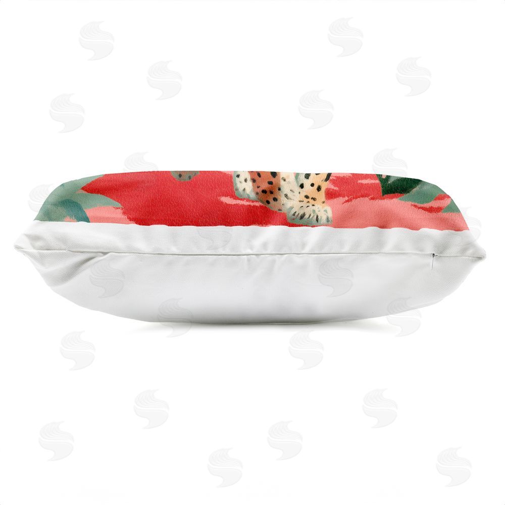 A Barefoot Stylist Big Cat & Color Outdoor Quick-Dry Polyester Lumbar Pillow Zipper Detail