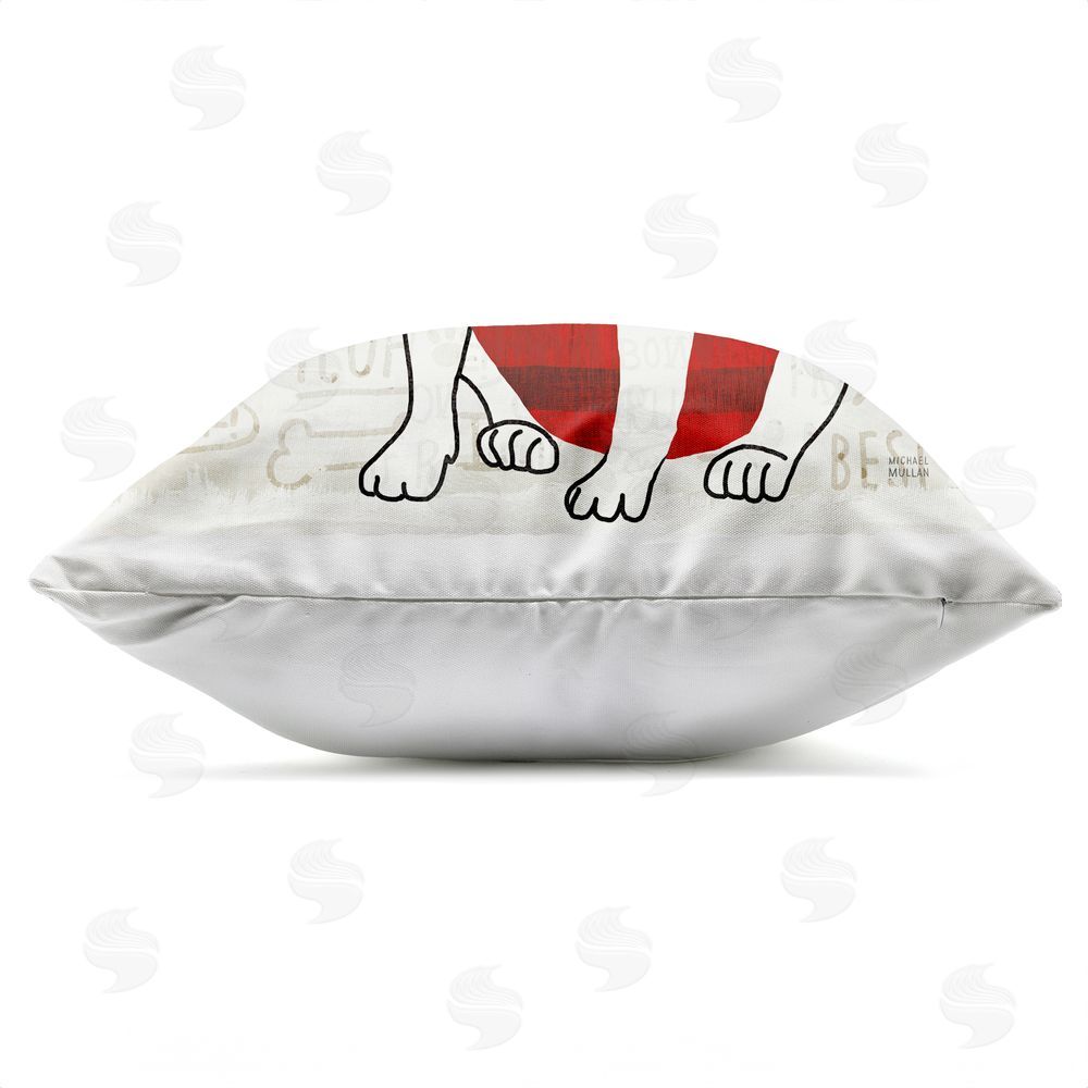 Michael Mullan Bark Puppy Love with Cap Outdoor Quick-Dry Polyester Square Throw Pillow Zipper Detail