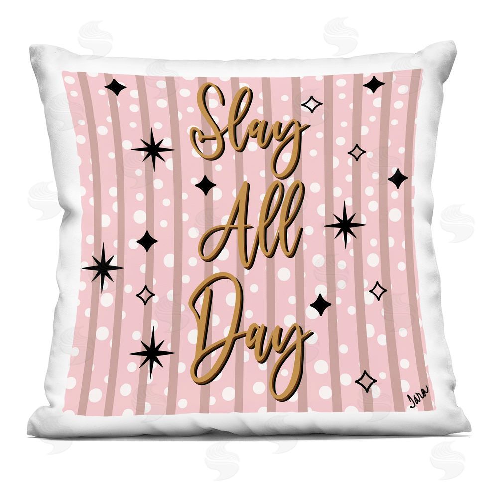 Tara Boone Slay All Day with Sparkle Pattern Square Printed Throw Pillow