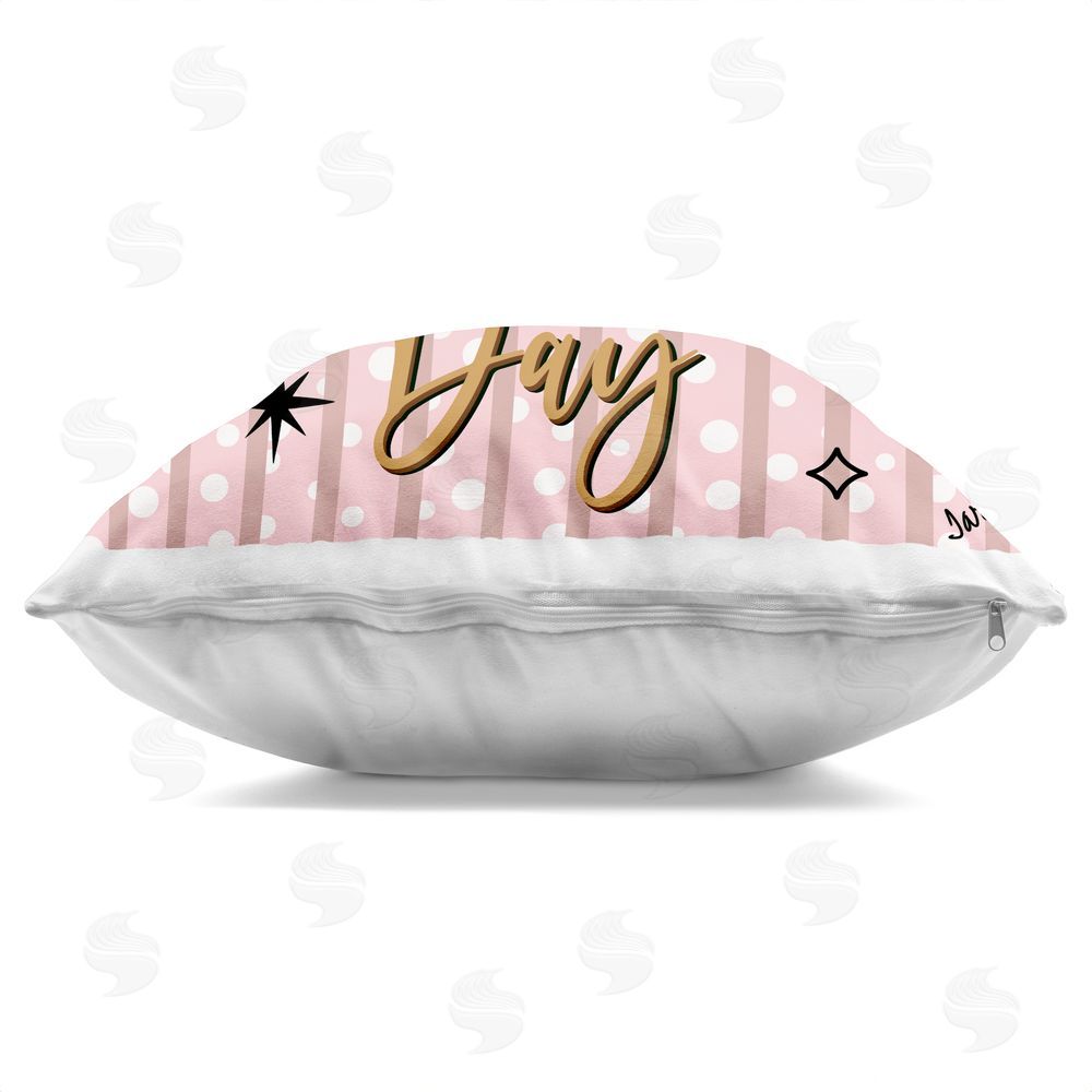 Tara Boone Slay All Day with Sparkle Pattern Square Printed Throw Pillow Side View with Zipper Detail