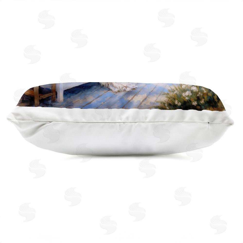 Tabz Jones Coastal Veranda Comfort Outdoor Quick-Dry Polyester Lumbar Pillow Zipper Detail