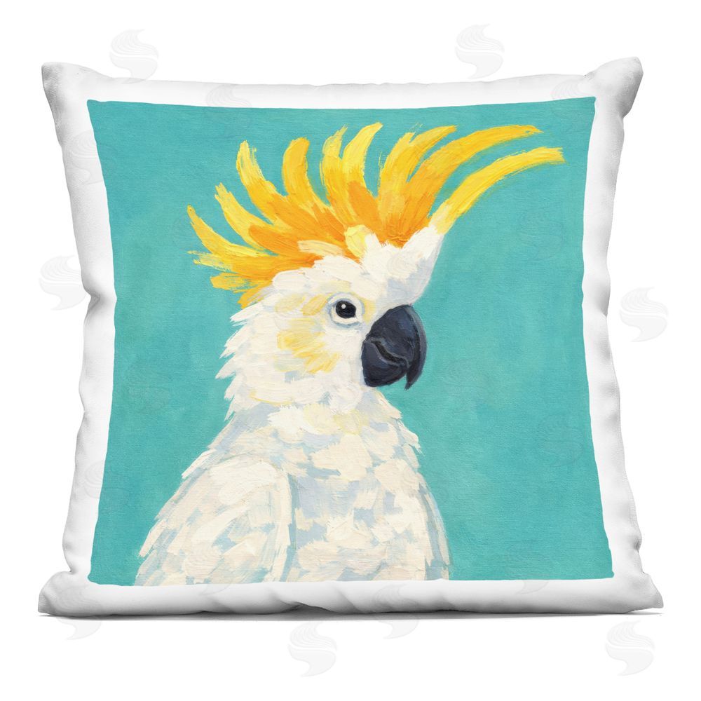 Sean McKinney Yellow Crested Cockatoo Indoor Plush Polyester Square Throw Pillow