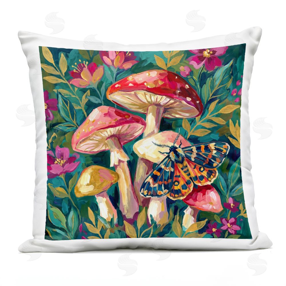 Imagine It Images Blooming Mushroom Vibrance Outdoor Quick-Dry Polyester Square Throw Pillow