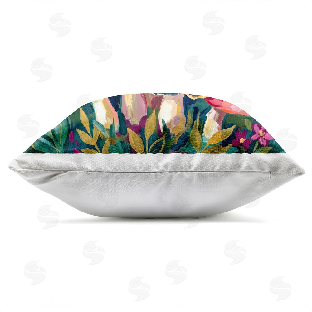 Imagine It Images Blooming Mushroom Vibrance Outdoor Quick-Dry Polyester Square Throw Pillow Zipper Detail