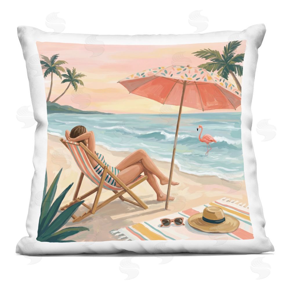 Imagine It Images Beach's Edge Leisure Indoor Plush Polyester Square Throw Pillow