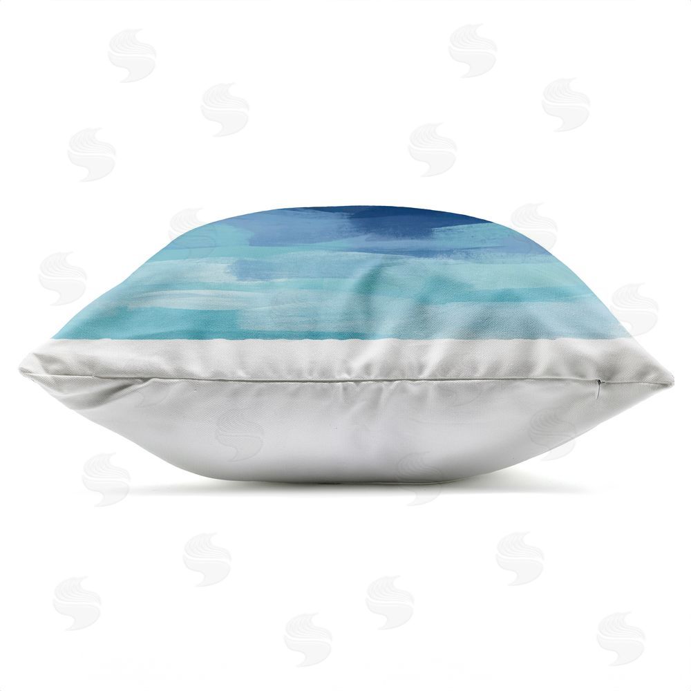 Imagine It Images White Sails Trio on Sea Outdoor Quick-Dry Polyester Square Throw Pillow Zipper Detail