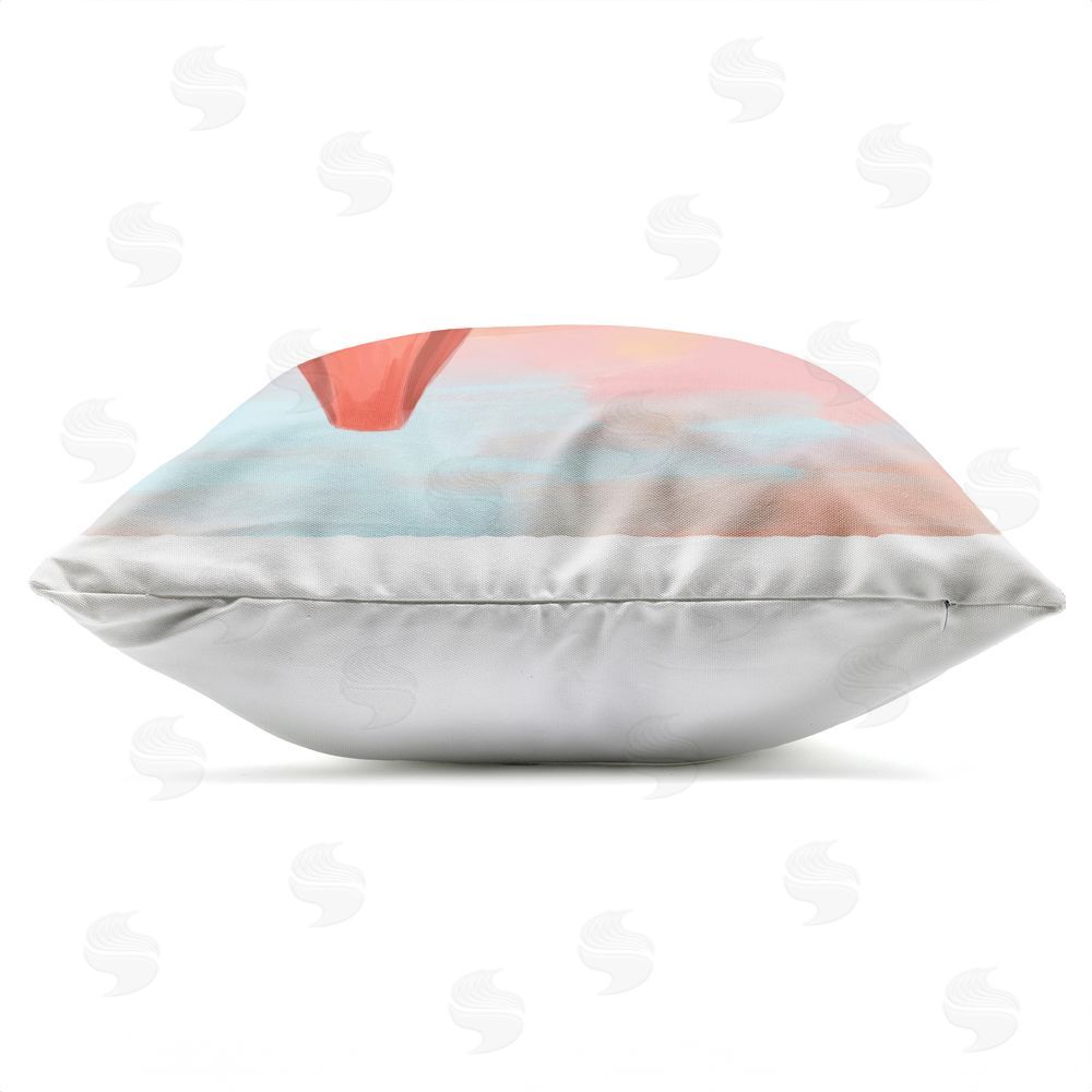Imagine It Images Swimsuit Clothesline at Sunset Outdoor Quick-Dry Polyester Square Throw Pillow Zipper Detail