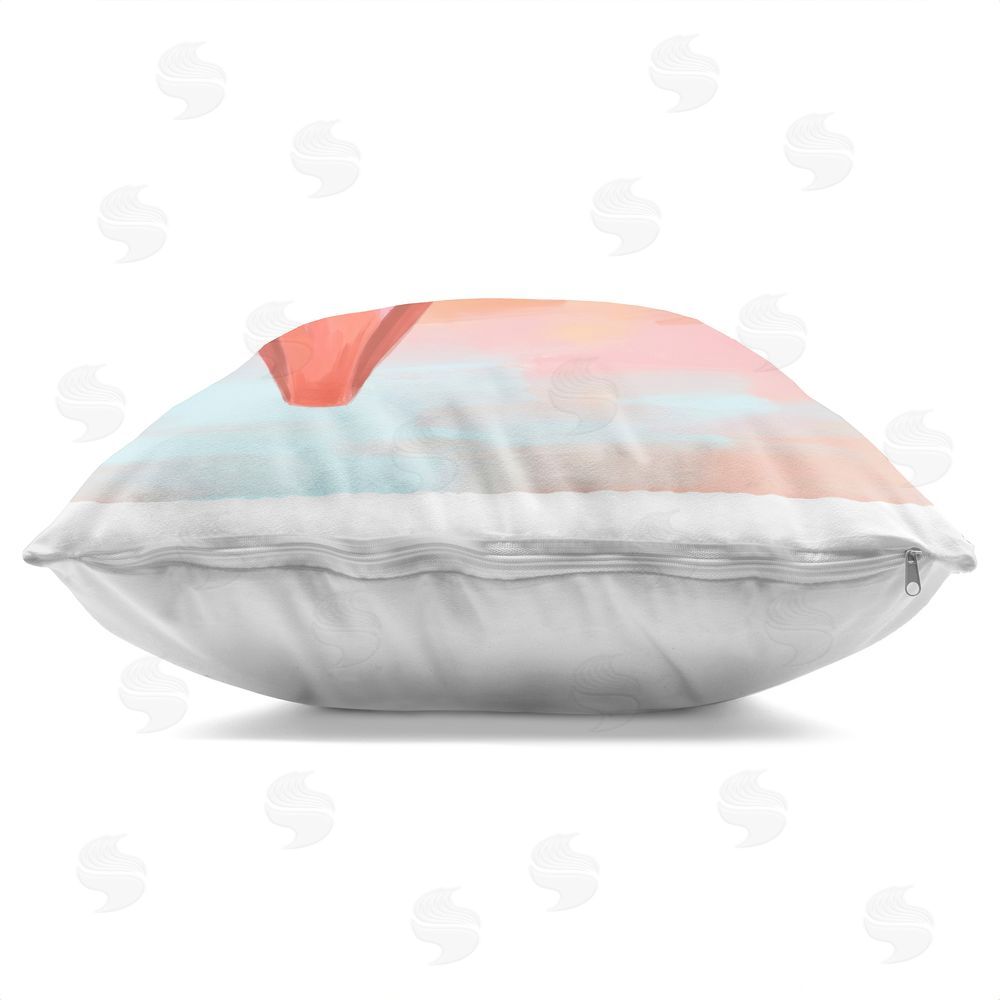 Imagine It Images Swimsuit Clothesline at Sunset Indoor Plush Polyester Square Throw Pillow Zipper Detail