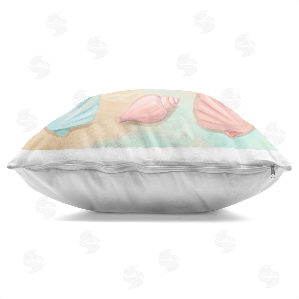 Imagine It Images Seashell Collection Symmetry Indoor Plush Polyester Square Throw Pillow Zipper Detail