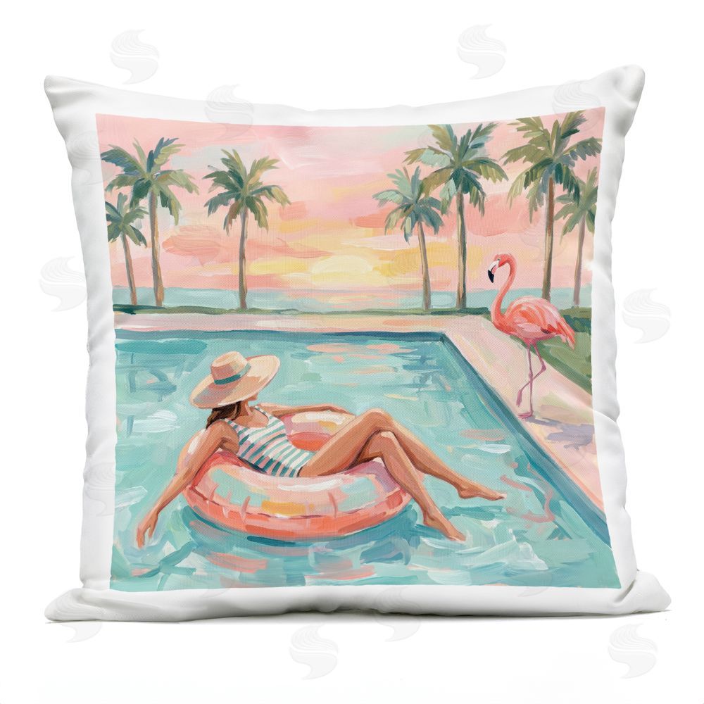 Imagine It Images Pool Float Relaxation Outdoor Quick-Dry Polyester Square Throw Pillow