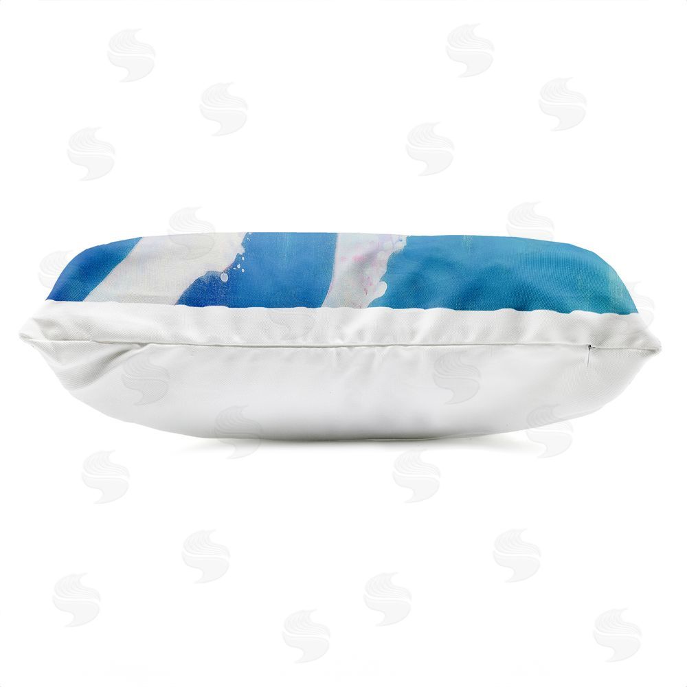 Chromatic Storm Studio Breaching Humpback Whale Outdoor Printed Lumbar Throw Pillow Side View with Zipper Detail