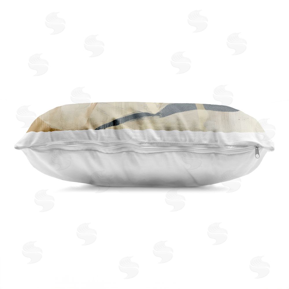 Chromatic Storm Studio Wild Horse Across Plains Printed Lumbar Throw Pillow Side View with Zipper Detail