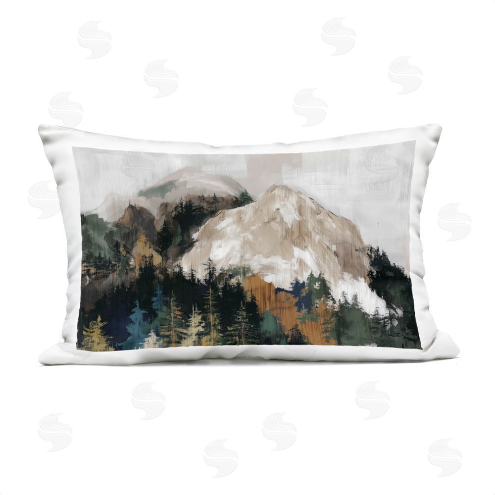 Chromatic Storm Studio Rugged Mountain Peaks Outdoor Printed Lumbar Throw Pillow