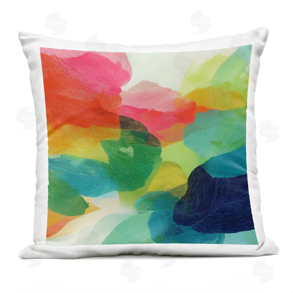 Chromatic Storm Studio Vivid Flowing Color Field Outdoor Square Printed Throw Pillow