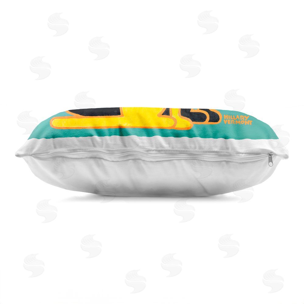 Hillary Vermont Best Things In Life Are Rescued Indoor Plush Polyester Lumbar Pillow Zipper Detail
