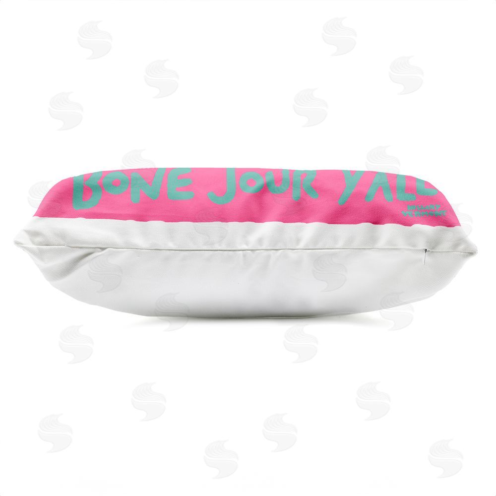 Hillary Vermont Bone Jour Y'all Dog Outdoor Quick-Dry Polyester Lumbar Pillow Zipper Detail