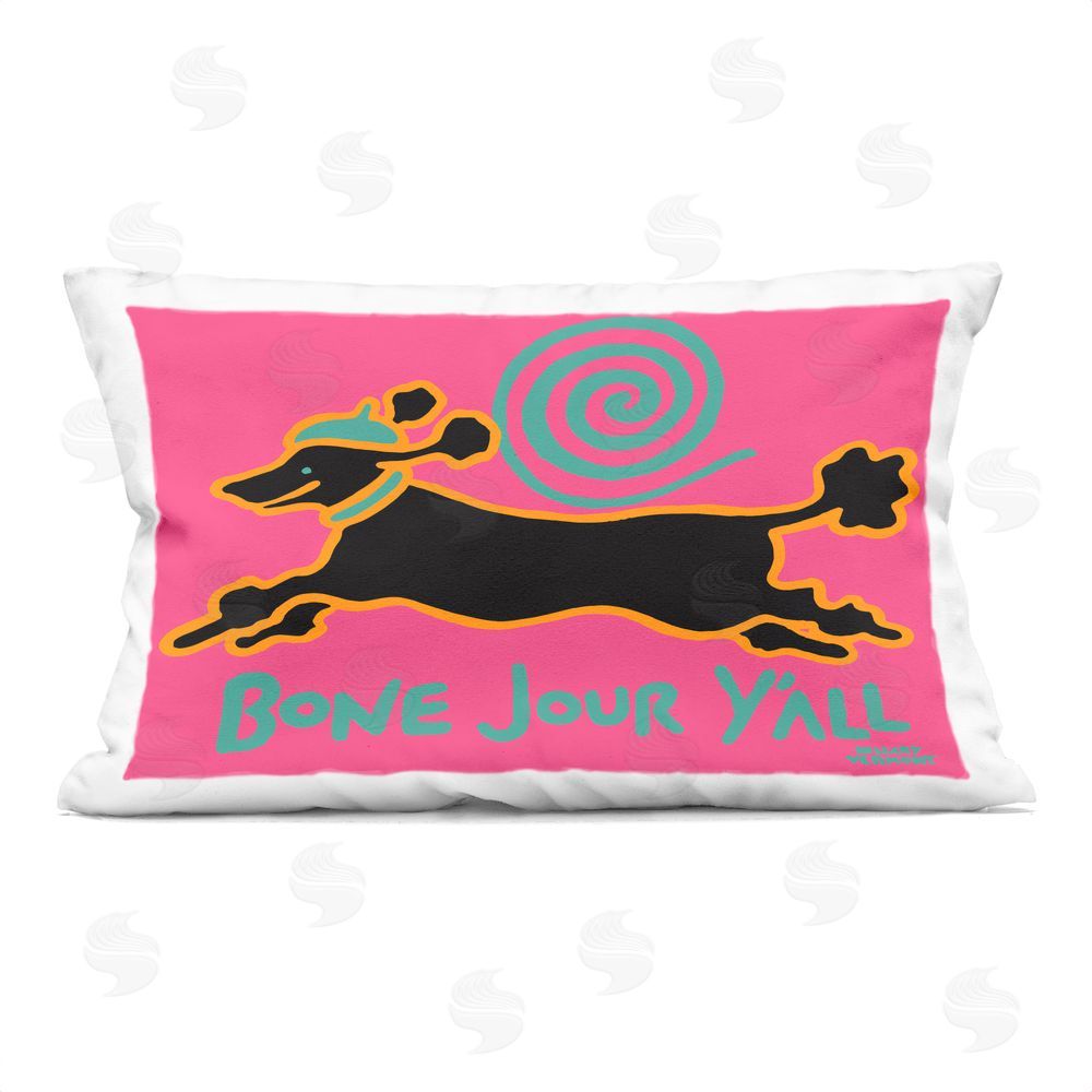 Hillary Vermont Bone Jour Y'all Dog Indoor Plush Polyester Lumbar Pillow