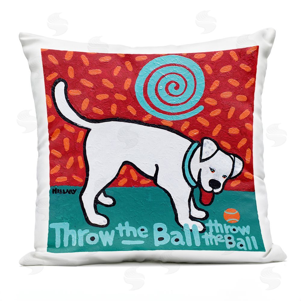 Hillary Vermont Throw The Ball Dog Outdoor Quick-Dry Polyester Square Throw Pillow