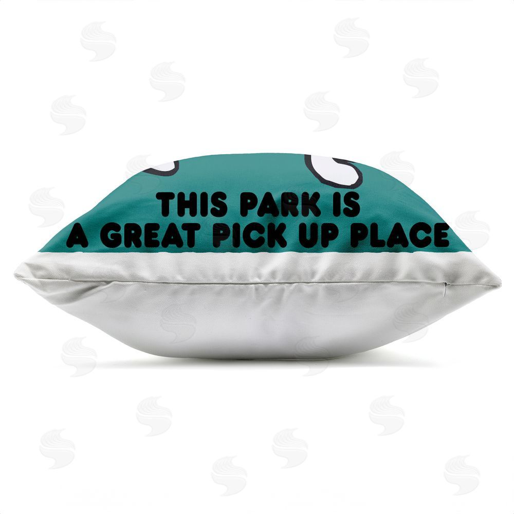 Hillary Vermont This Park Is Great Dog Outdoor Quick-Dry Polyester Square Throw Pillow Zipper Detail