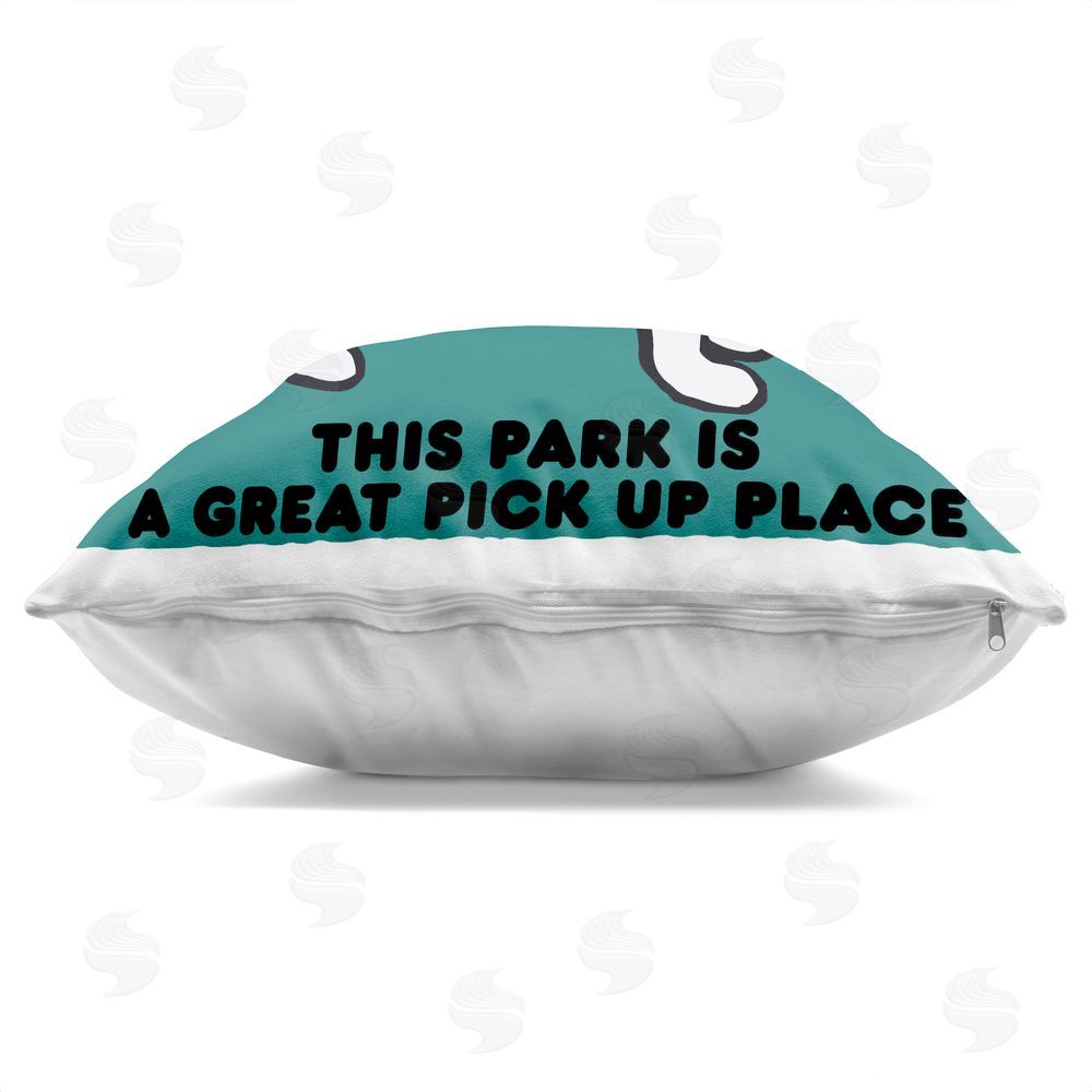 Hillary Vermont This Park Is Great Dog Indoor Plush Polyester Square Throw Pillow Zipper Detail