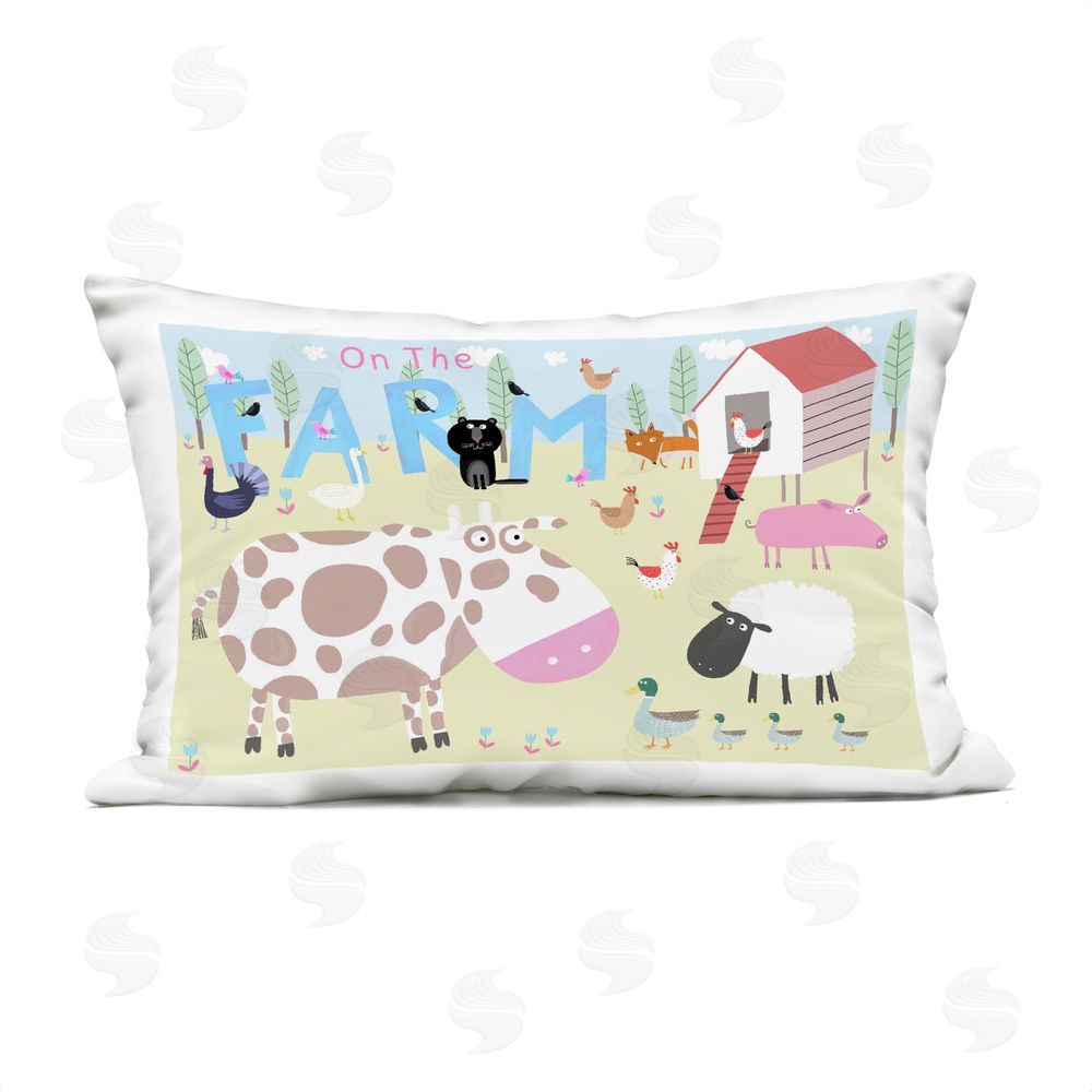 Carla Daly Critters On The Farm Outdoor Quick-Dry Polyester Lumbar Pillow