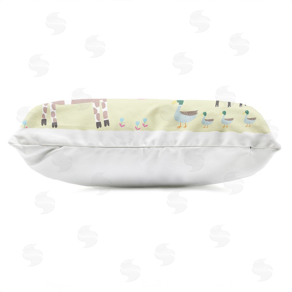 Carla Daly Critters On The Farm Outdoor Quick-Dry Polyester Lumbar Pillow Zipper Detail
