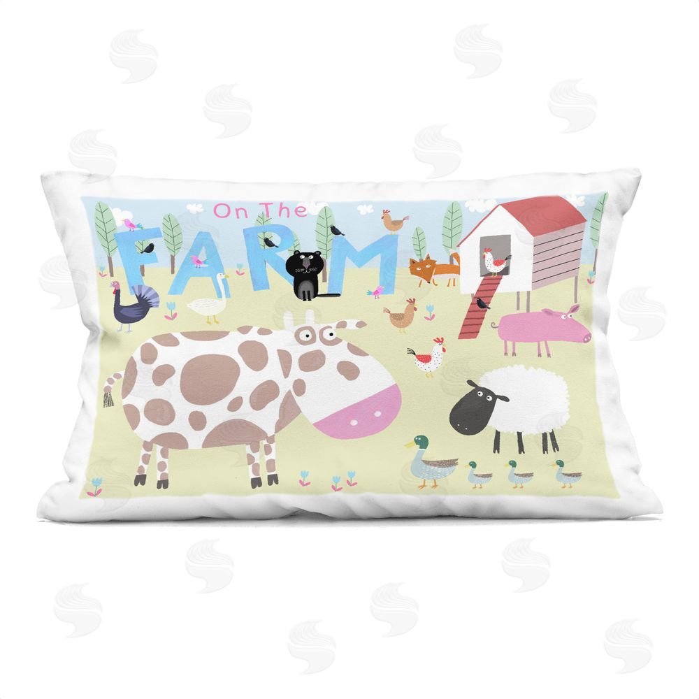 Carla Daly Critters On The Farm Indoor Plush Polyester Lumbar Pillow