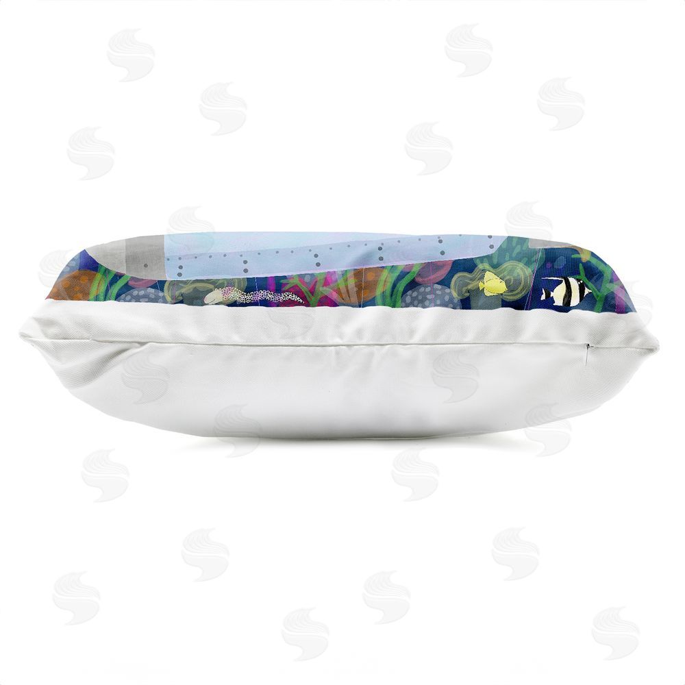 Carla Daly Ocean Submarine Animal Adventure Outdoor Quick-Dry Polyester Lumbar Pillow Zipper Detail