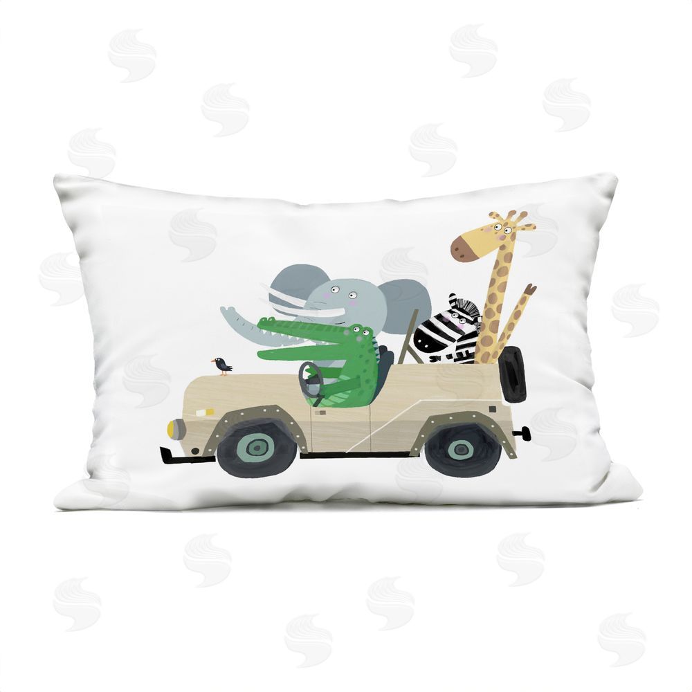 Carla Daly Critters on Safari Adventure Outdoor Quick-Dry Polyester Lumbar Pillow
