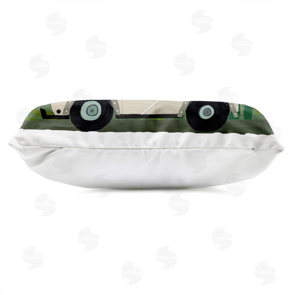 Carla Daly Jungle Safari Critters Outdoor Quick-Dry Polyester Lumbar Pillow Zipper Detail