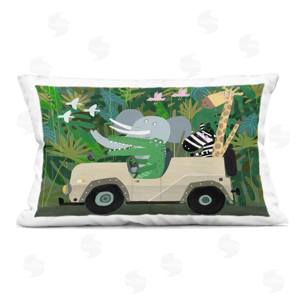 Carla Daly Jungle Safari Critters Indoor Plush Polyester Lumbar Pillow