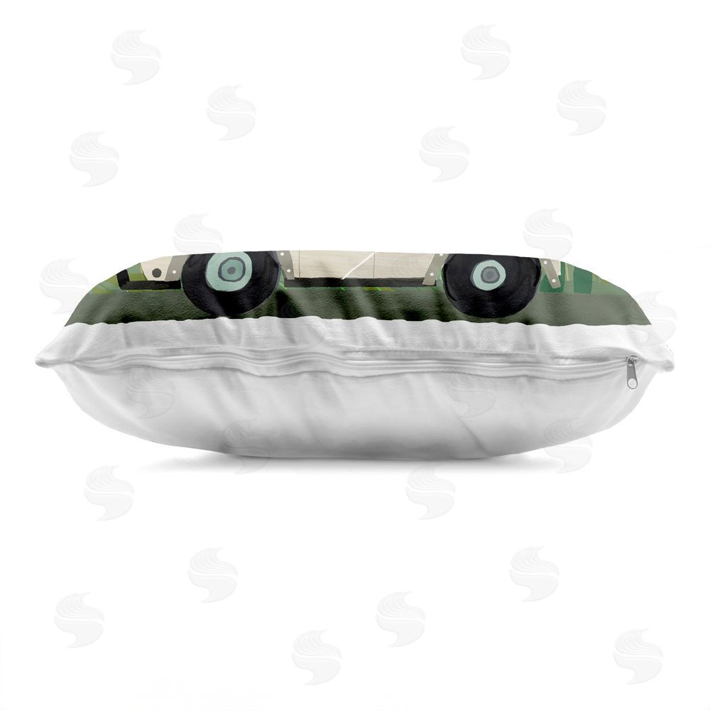 Carla Daly Jungle Safari Critters Indoor Plush Polyester Lumbar Pillow Zipper Detail