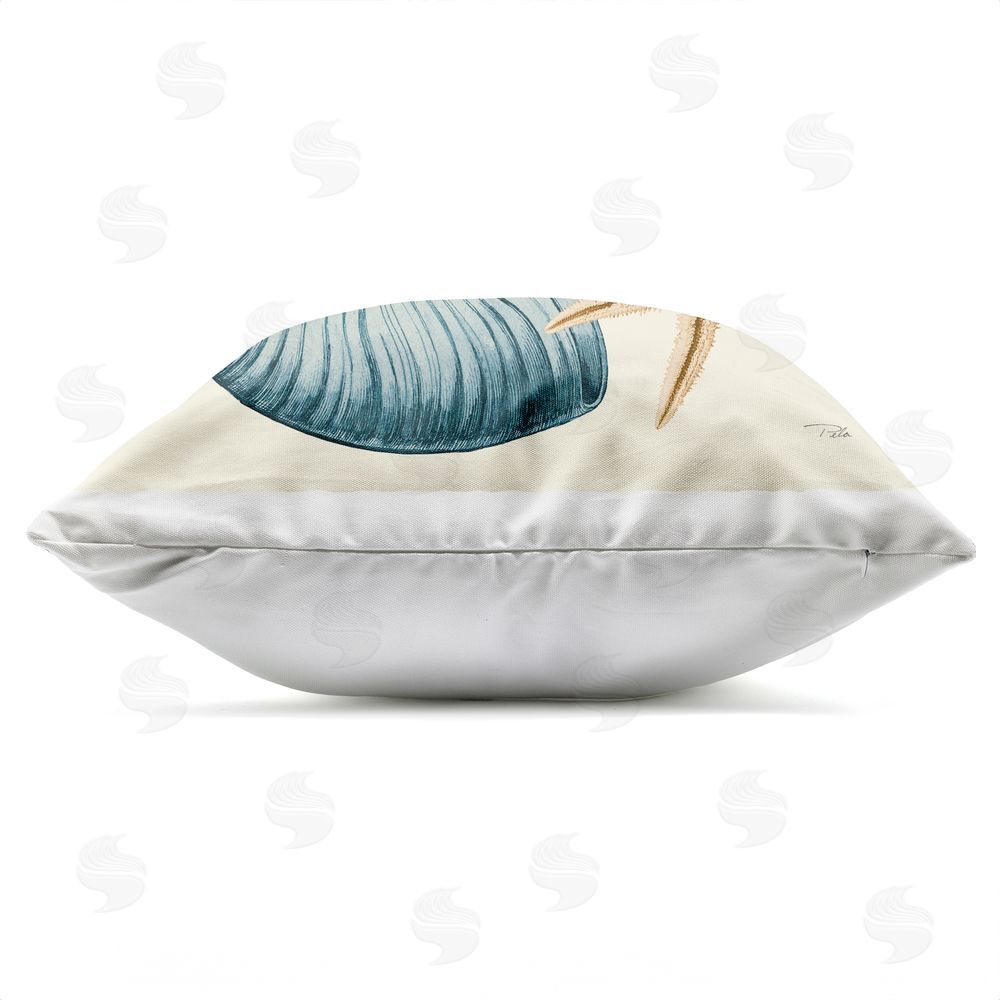 Pela Studio Ocean Life Nautilus Outdoor Quick-Dry Polyester Square Throw Pillow Zipper Detail