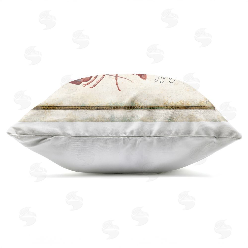 Daphne Brissonnet Oceanography Vintage Turtle Outdoor Quick-Dry Polyester Square Throw Pillow Zipper Detail