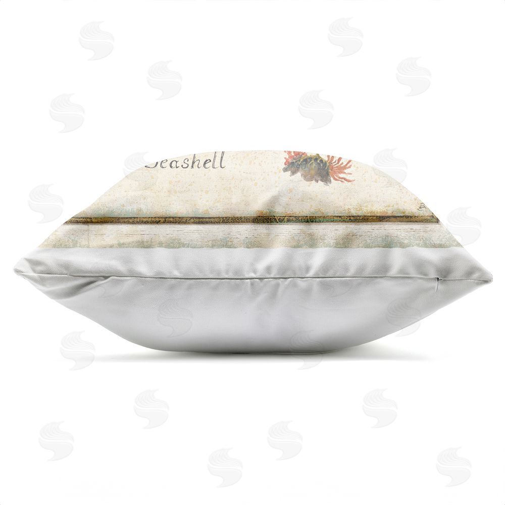 Daphne Brissonnet Oceanography Vintage Crab Outdoor Quick-Dry Polyester Square Throw Pillow Zipper Detail